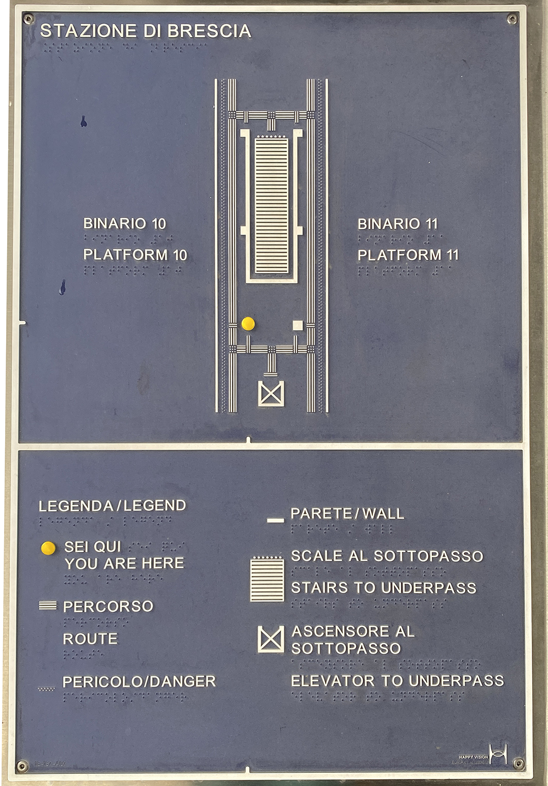 Brescia: Railway station, tactile orientation map.