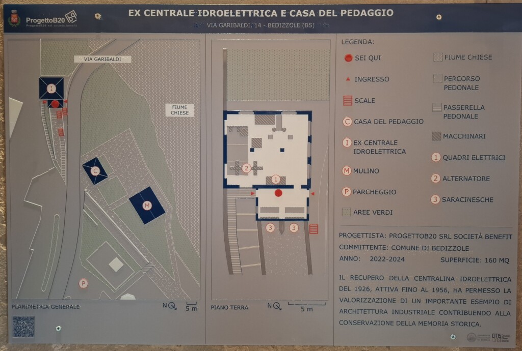 La mappa tattile installata presso l'ex Centralina Idroelettrica di Bedizzole (Bs)