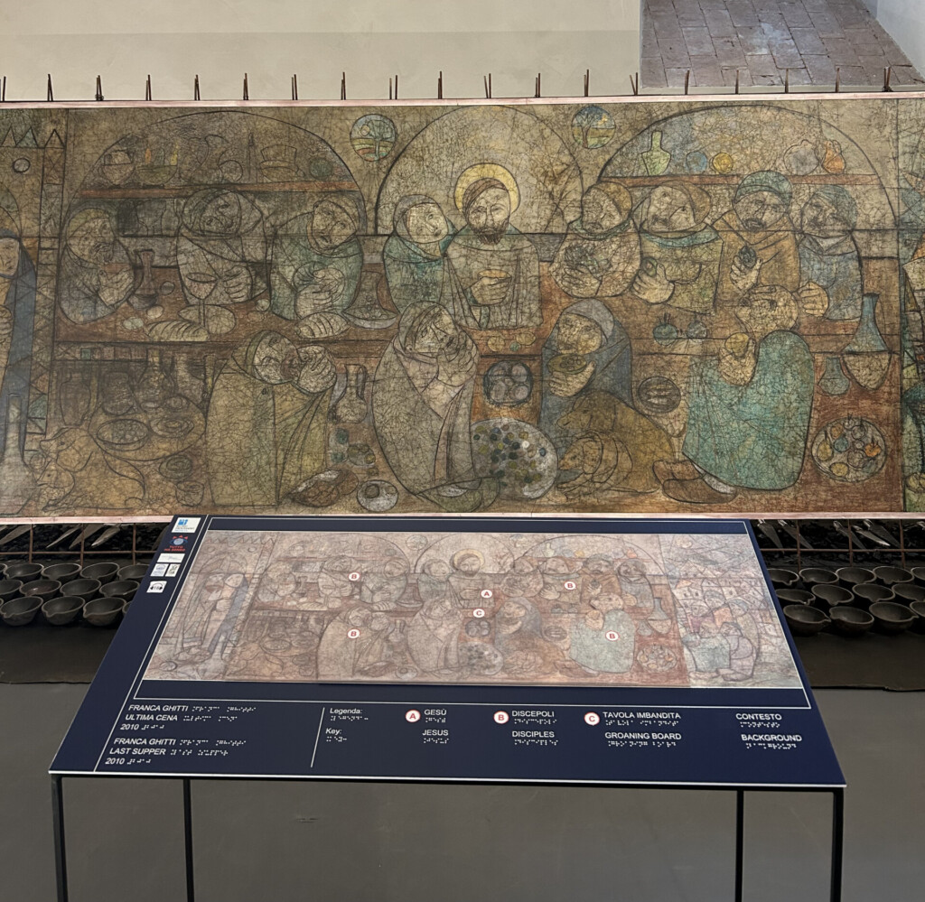 Pannello tattile dell'opera L'Ultima Cena di Franca Ghitti Sala Ghitti, Museo Diocesano di Brescia