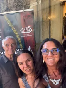 Citislab members: Ivana Passamani, Daniela Fiordalisi and Mario Redaelli at the Arena per Tutti initiative at the Verona Philharmonic Theatre