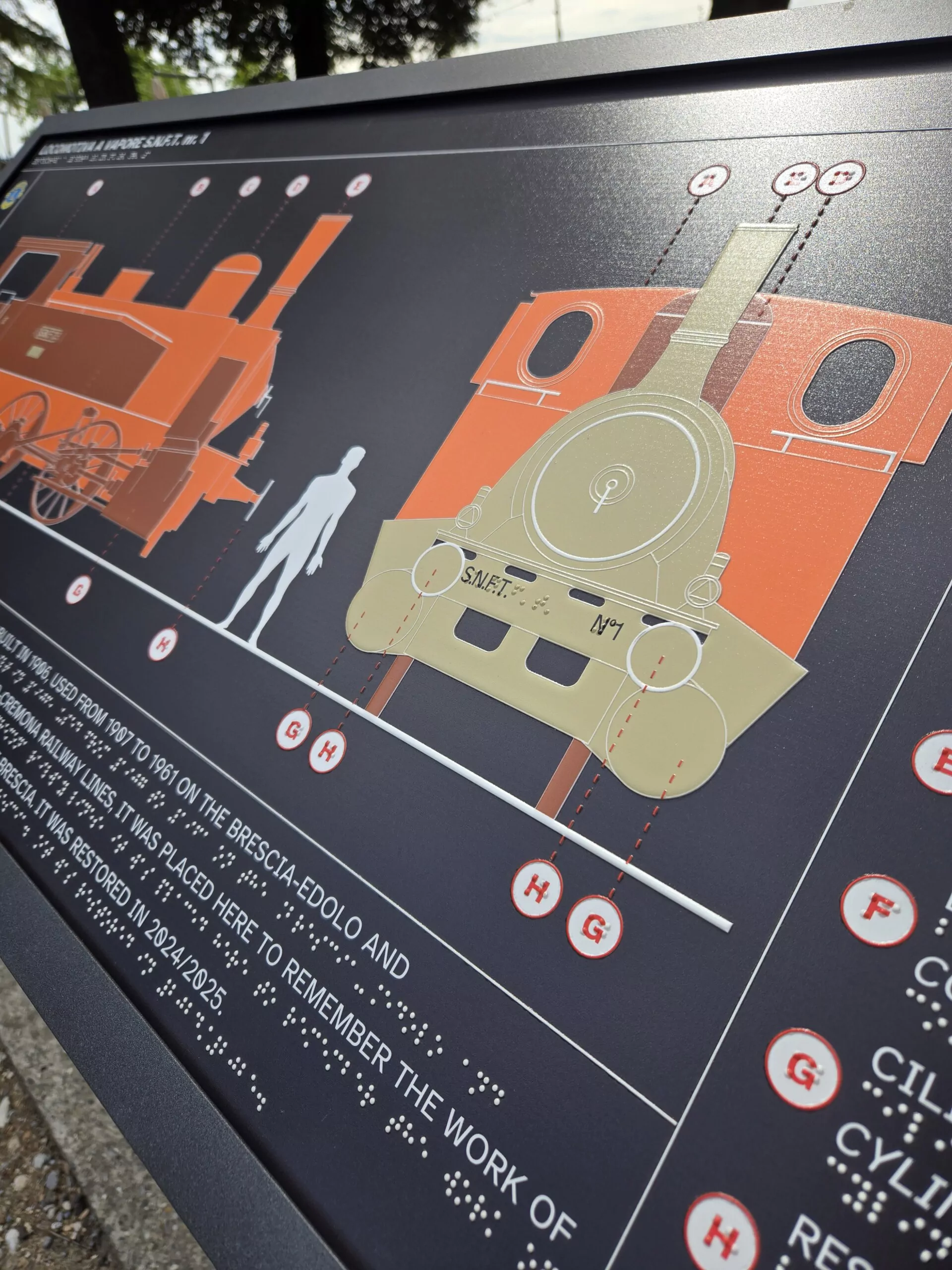 Detail of the Panel on Locomotive No. 1 - Brescia Castle